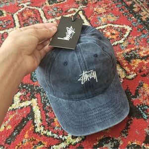 Stussy Dark Blue Cotton Cap